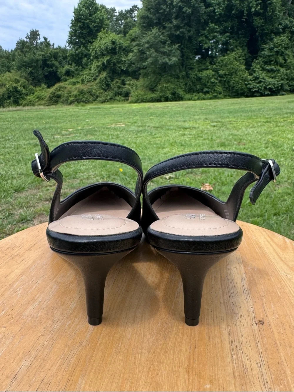 Ladies Alfani Black Pointed-Toe Slingback Pumps